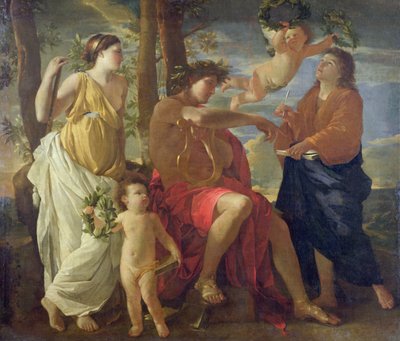 De inspiratie van de dichter door Nicolas Poussin